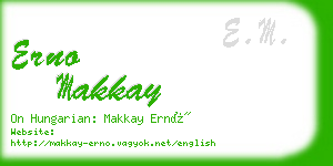 erno makkay business card